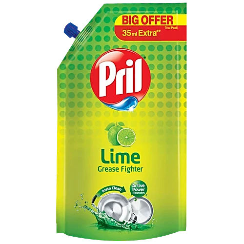 Pril Dishwash Liquid Gel - Lime, 125 ml