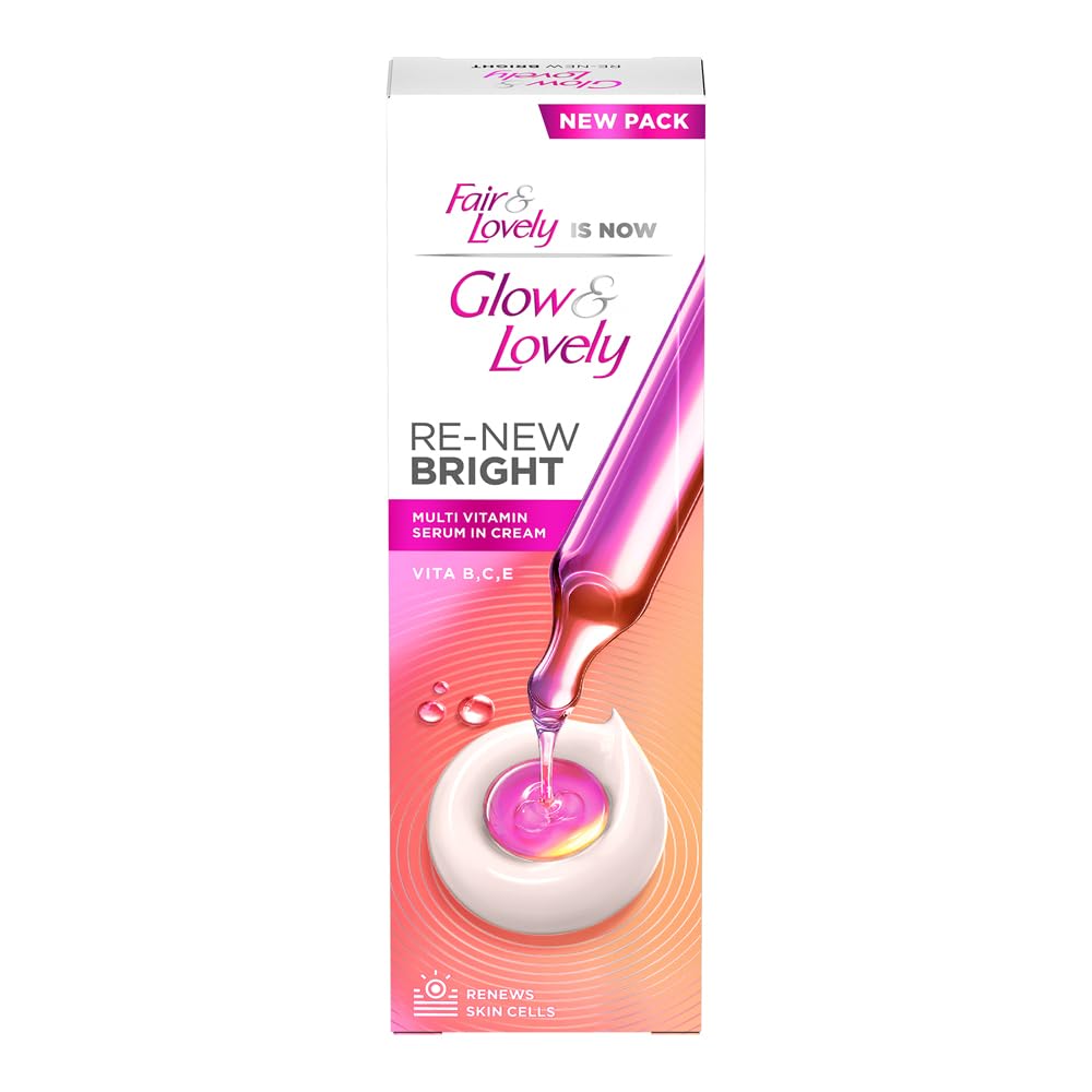 Glow & Lovely Renew Bright Multivitamin Serum In Cream | Vitamins B,C And E | Renews Skin Cells |Bright And Healthy Skin | Clinically Proven Formula Is Dermatologically Tested | 25G "