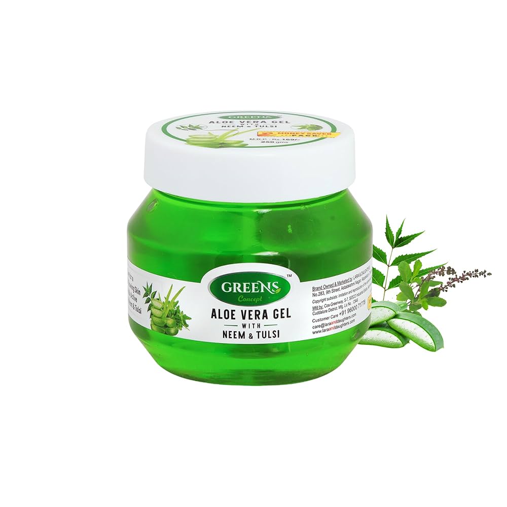 Greens  Aloe Vera With Neem & Tulsi Gel 120g