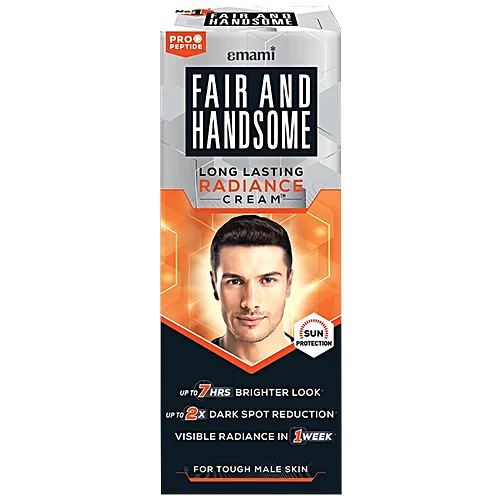 Fair And Handsome Long Lasting Radiance Cream, 2X Spot Reduction, 7 Hrs Brighter Look, Pro-Peptide Face Cream For Men, 30 g