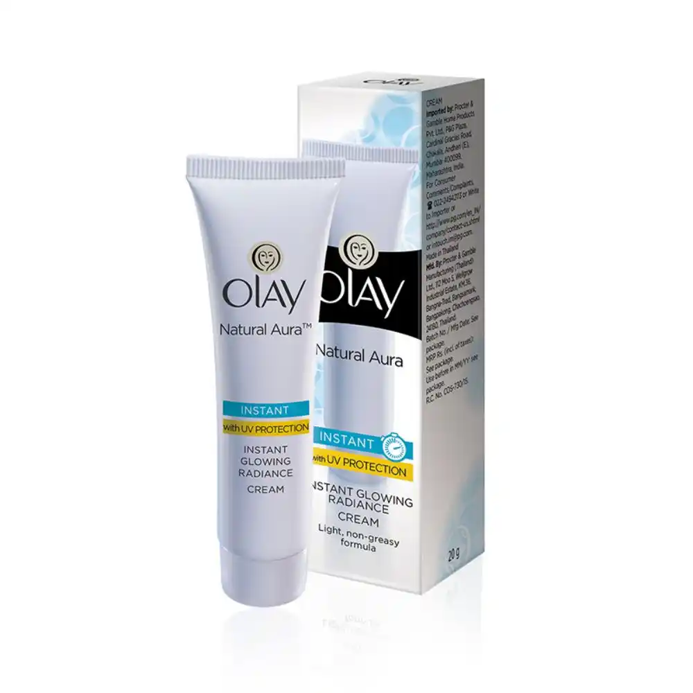 Olay Natural Aura| Instant Glowing Radiance cream with UV Protection| 20 gm