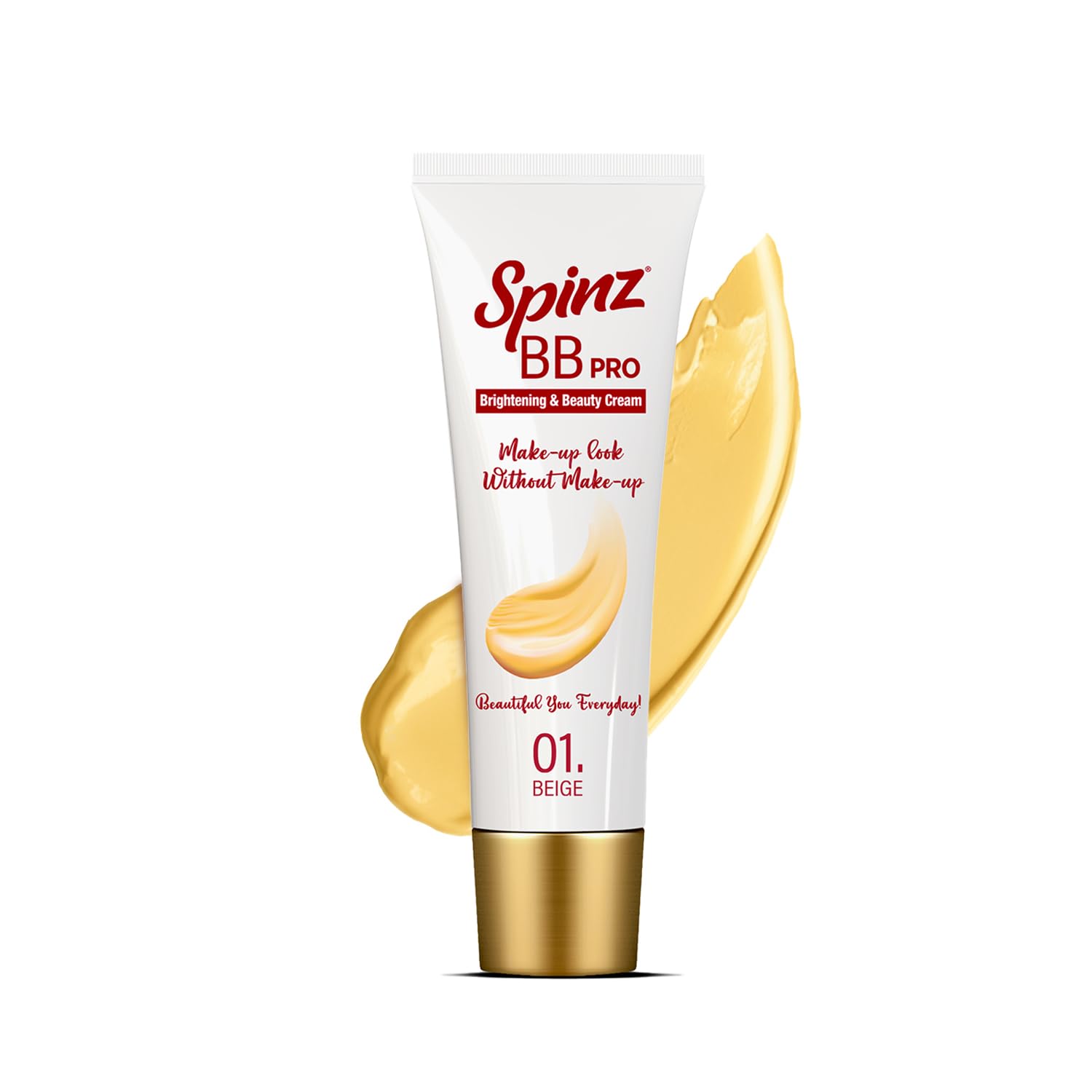 SpinZ Bb Pro Brightening & Beauty Full Coverage Radiant Face Cream With Spf 20 Pa++ (Beige 01) All-In-One Daily Cream With Silky Smooth Formula Instant Brightness, Covers Dark Spots (15g)