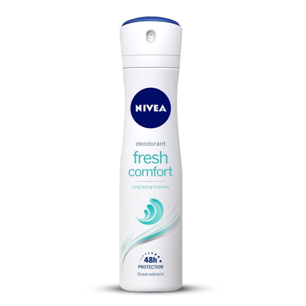 Nivea Female Deodorant Spray, Fresh Comfort, Long Lasting Freshness & 48H Protection, 150Ml (Pack Of 2)