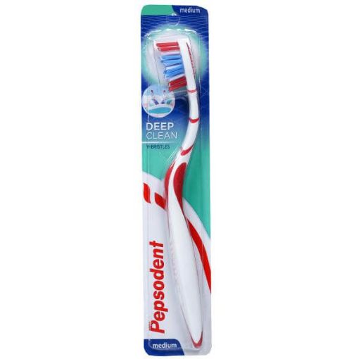 Pepsodent Medium Deep Clean Tooth Brush (Red) 1 Pc
