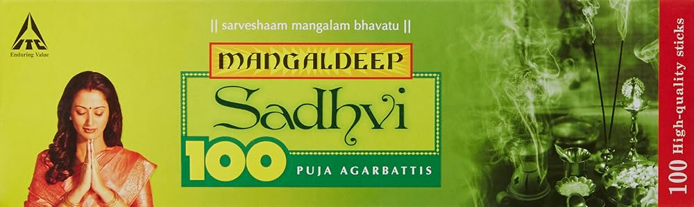 Mangaladeep Sadhvi 100 Puja Agarbattis 100g
