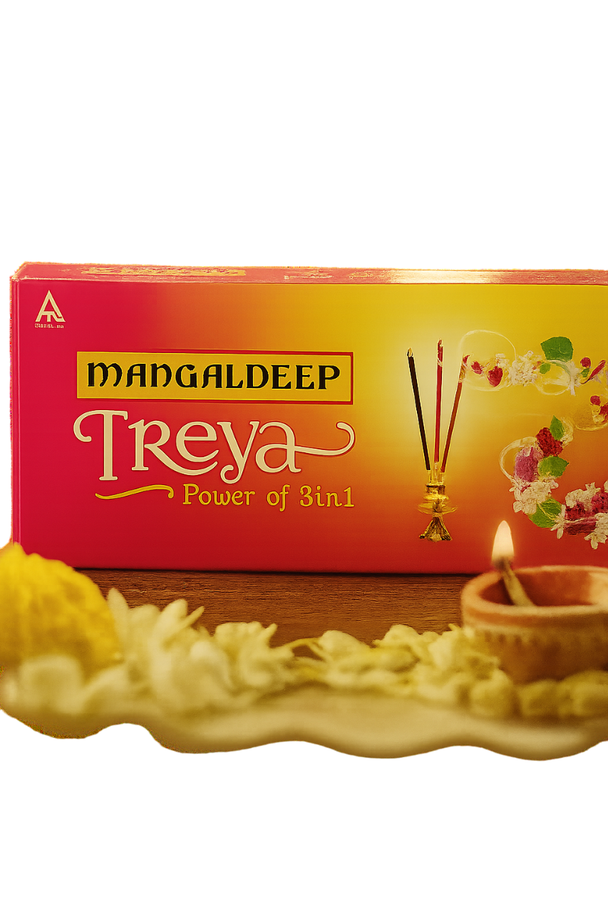 Mangaladeep Treya Power Of 3 in 1 Premium Agarbattis 95g