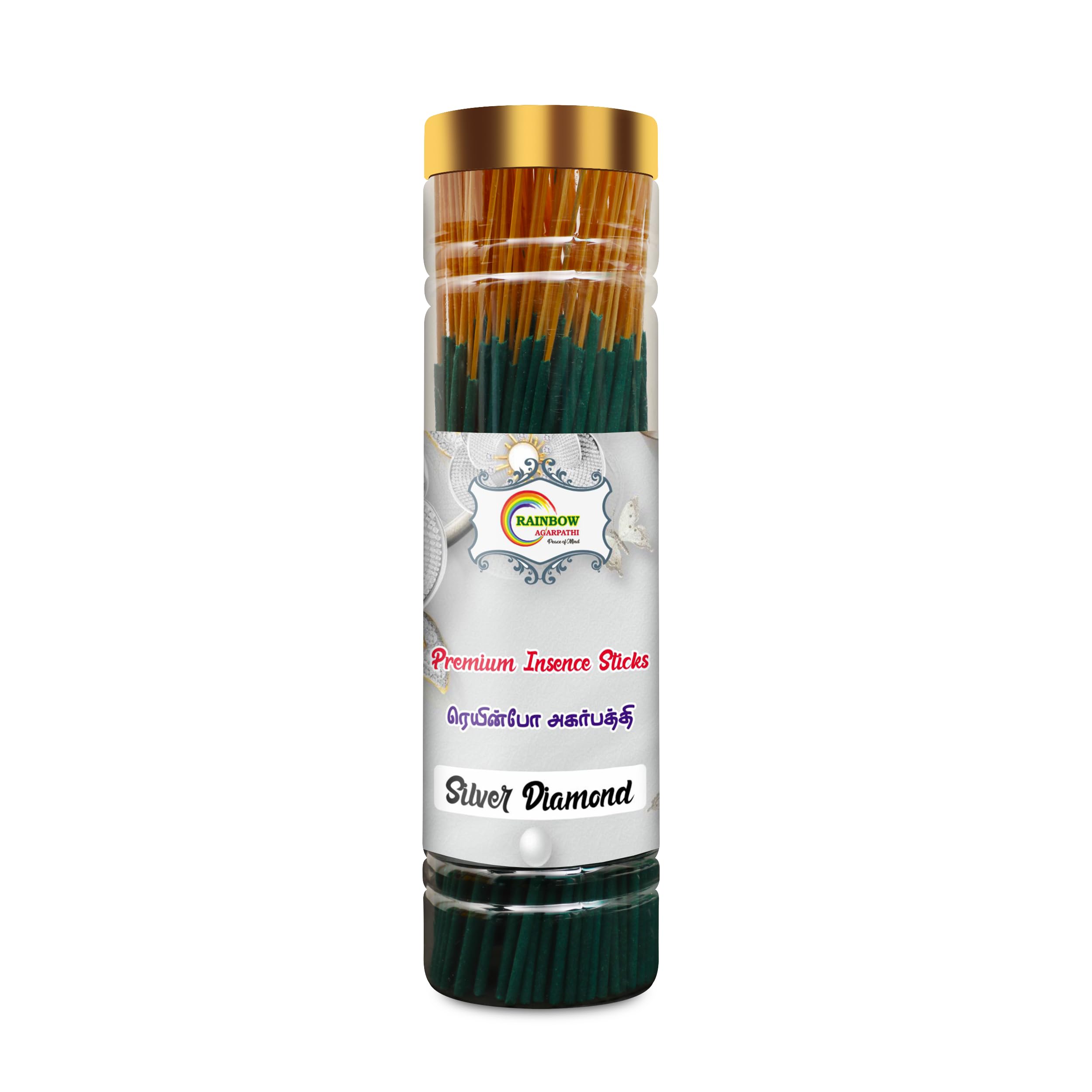 Rainbow Silver Diamond Agarbattis 100g