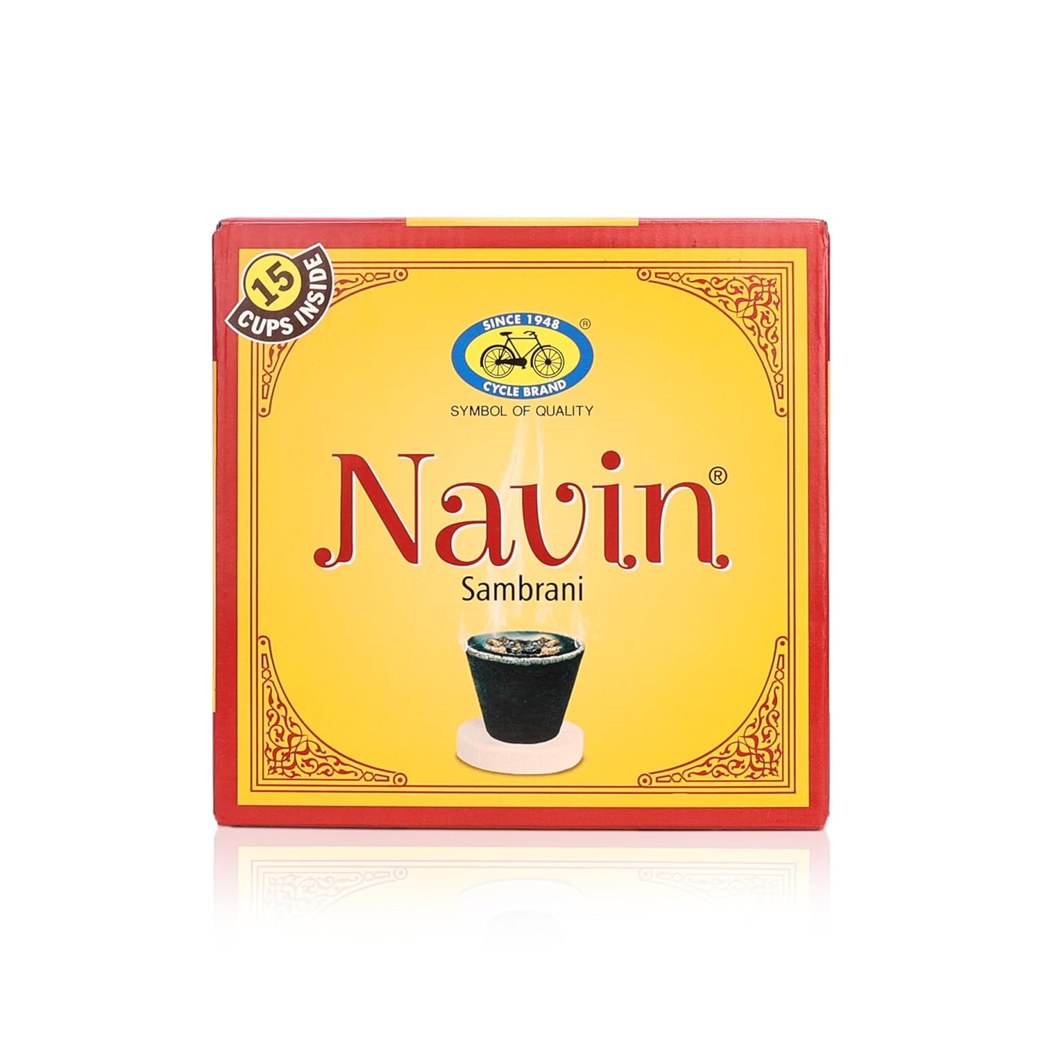 Cycle Pure Navin Sambrani Dhoop Cups for Pooja (15 pcs) | Havan Cups for Pooja, Home & Festivals | Natural Guggal/Loban Dhoop Original | Dhoop Cones | Pack of 1 (15 Cups/Pack + 1 Burner Plate/Pack)