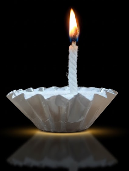 Flower Shape White Cup Candle