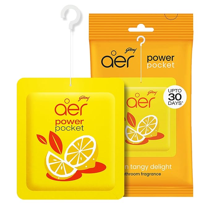 Godrej Aer Plug Power Bathroom Fragrance Pocket - Lemon Tangy Delight 10g