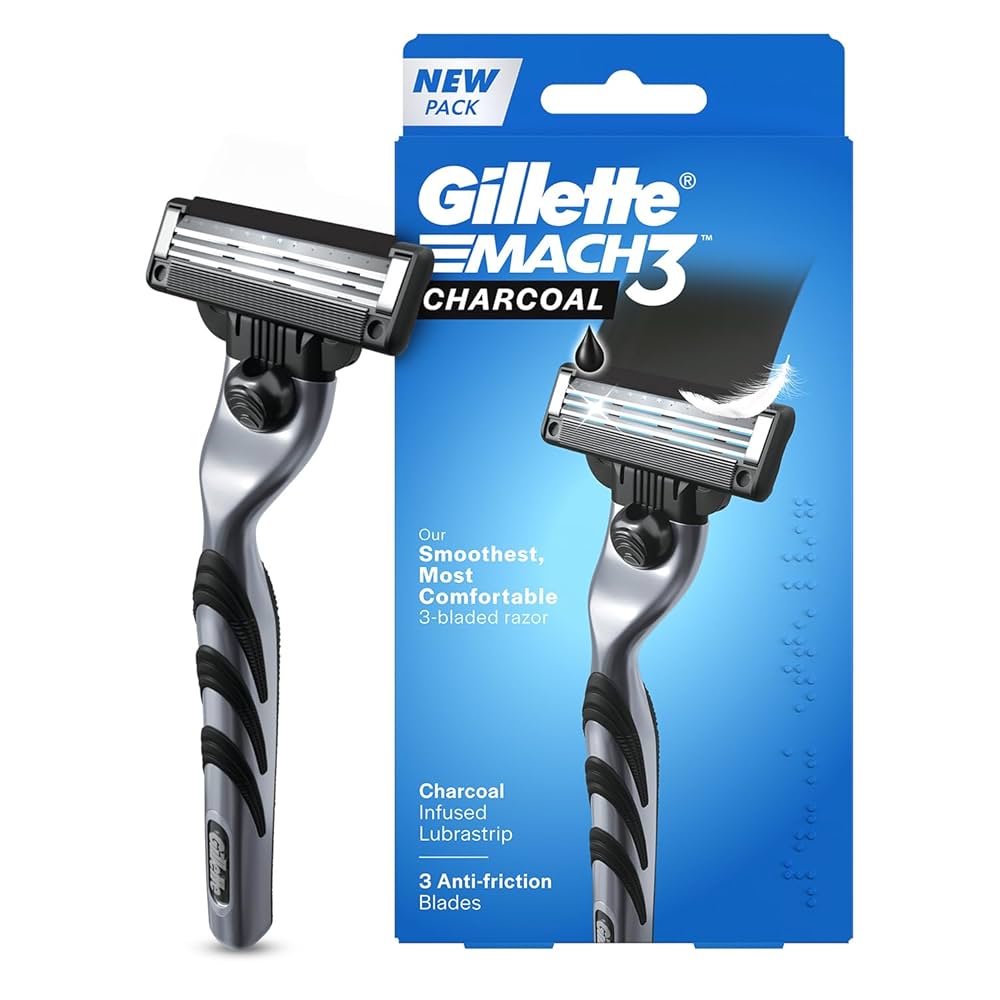 Gillette Mach 3 Charcoal 3 Bladed Shaving Razor