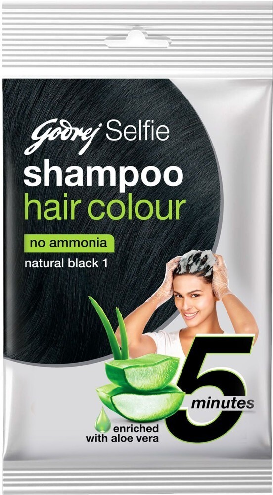Godrej Selfie Natural Black Hair Color Shampoo 18ml