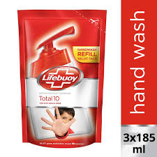 Lifebuoy Germ Protection Handwash Liquid Value Refill Pack Of 3 Each 185ml
