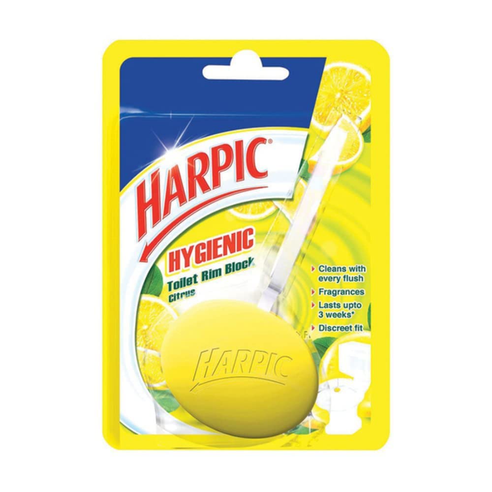 Harpic Hygienic Toilet Cleaner Rim Block, Citrus - 26 g | India's # 1 Toilet Cleaner