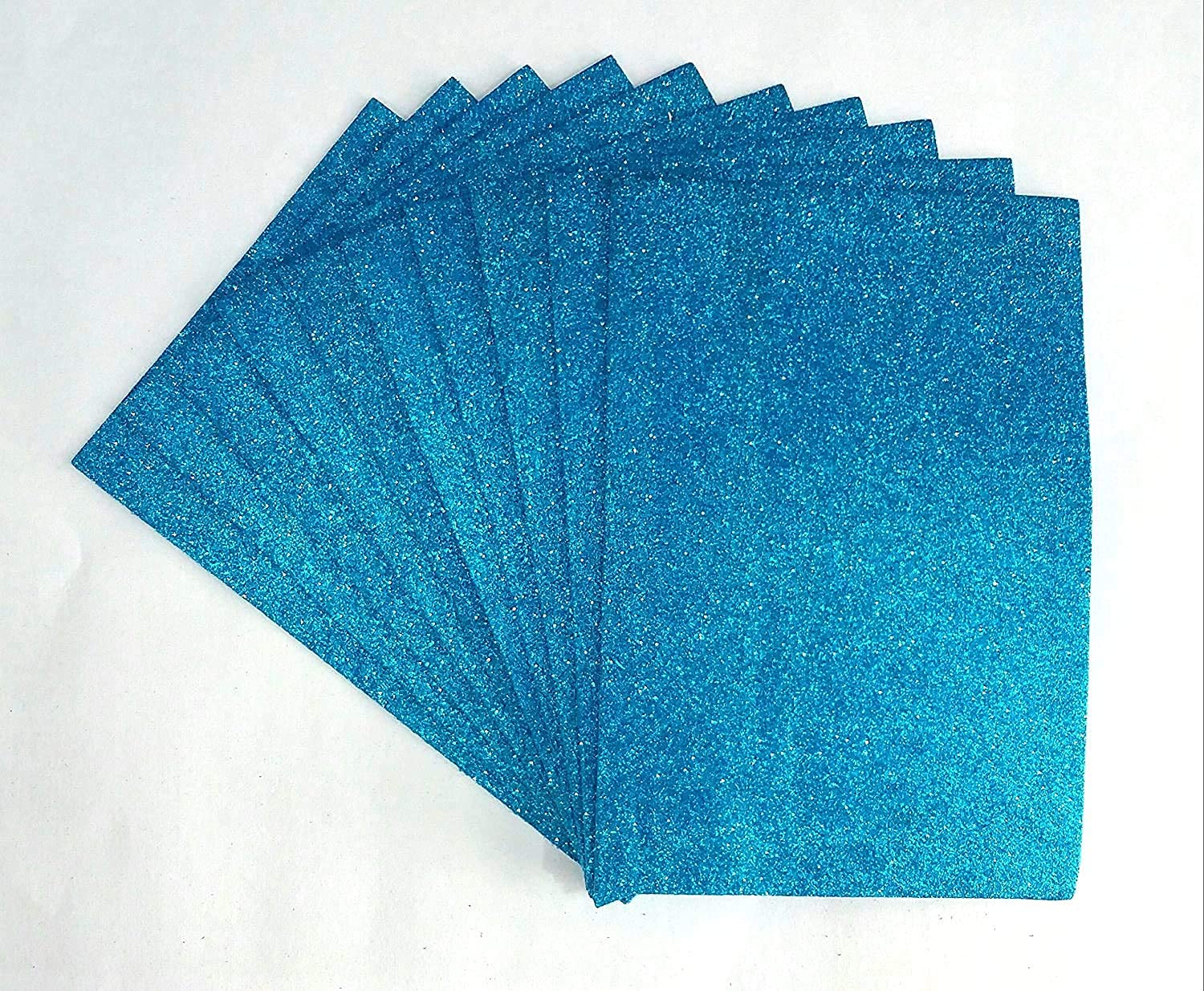 INZO CRAFTS A4 Glitter Foam Sheet Sparkles Light Blue Color, for Art & Craft, Decoration, Gift Wrapping, Scrapbooking, Craft Project, Etc 1pic