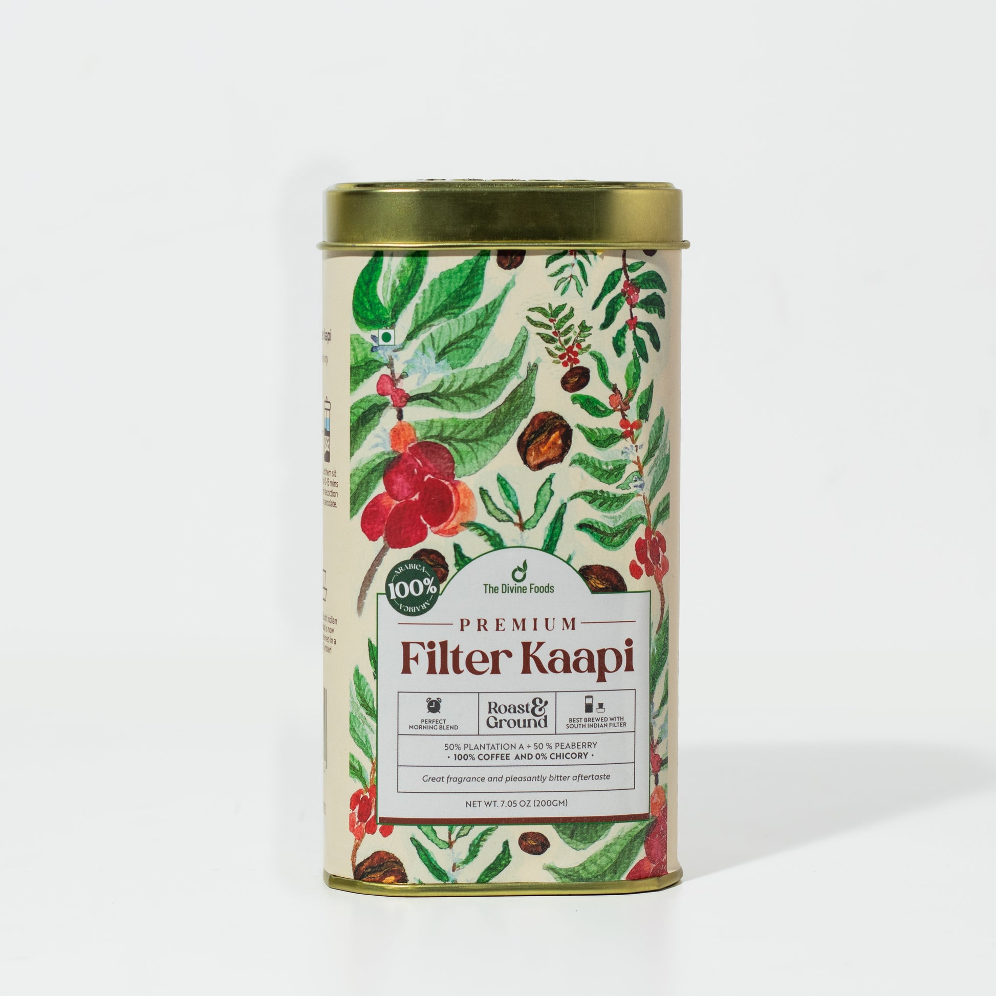 Kumbakonam Filter Kappi Powder (Guilt-Free 0% Chicory) 50% Plantation A 50% Peaberry 200gm