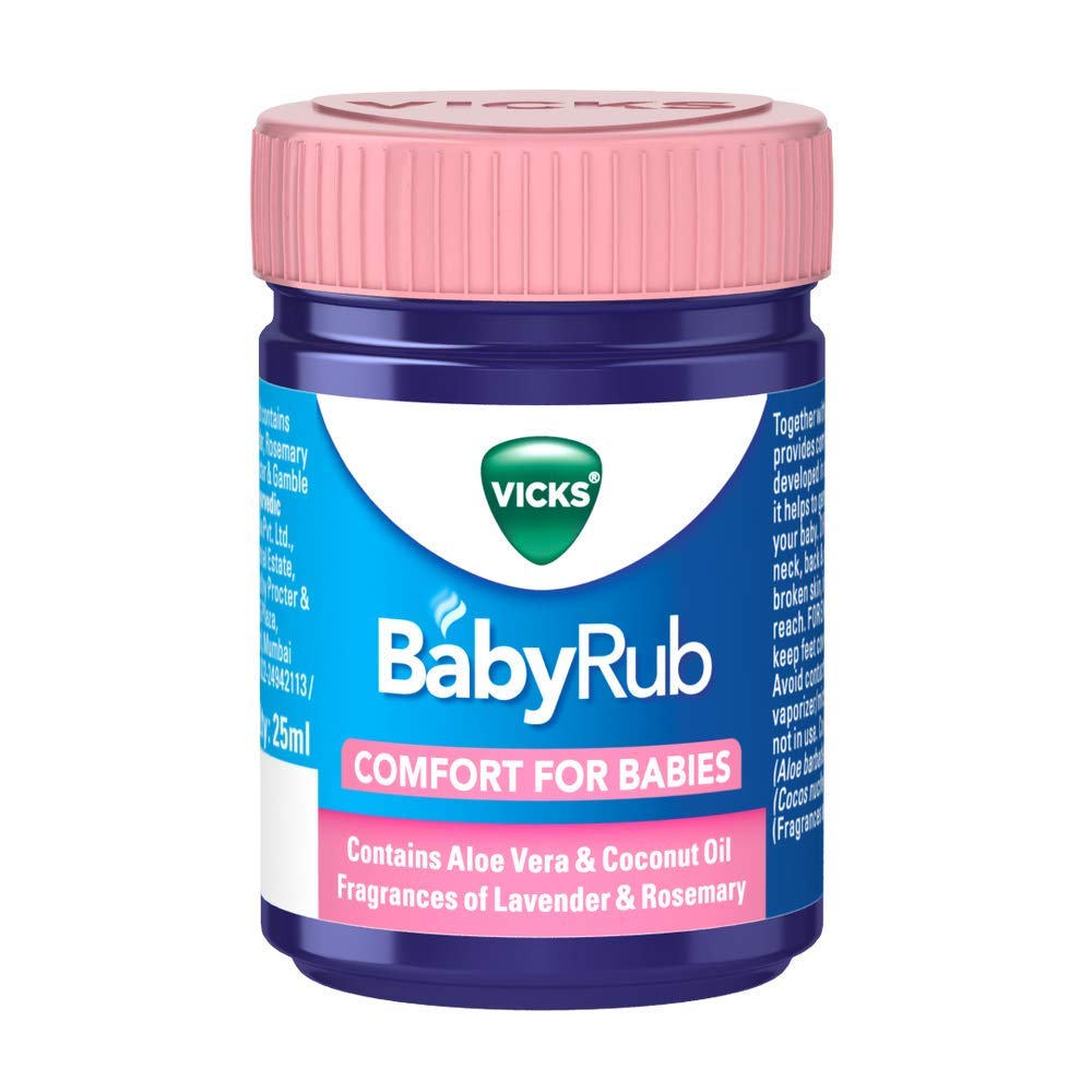 Vicks BabyRub Comfort For Babies Cotains Aloe Vera & Coconut Oil 25ml