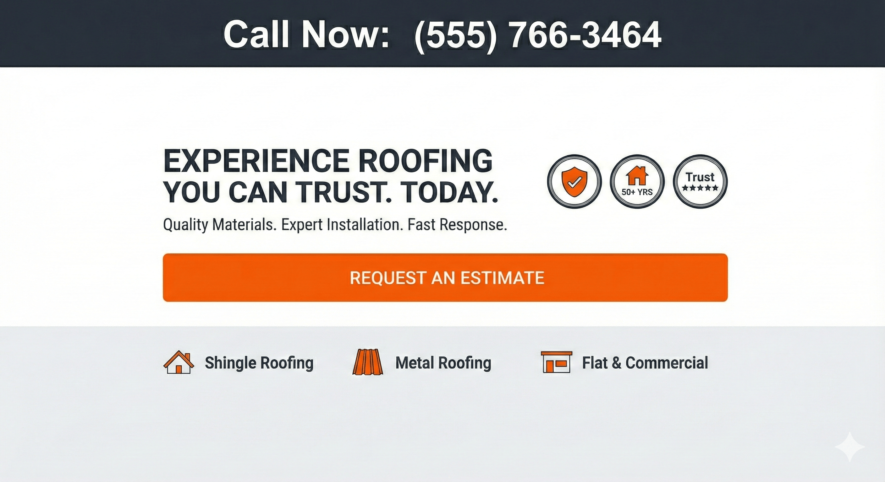 Conversion-focused roofing website with clear calls to action