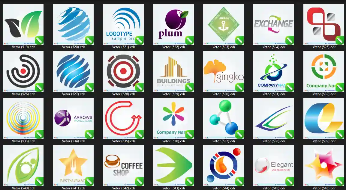 Pack de logos editables en CorelDRAW para empresas, negocios y marcas personales de todos los rubros. Incluye archivos .CDR, PDF y JPG listos para personalizar