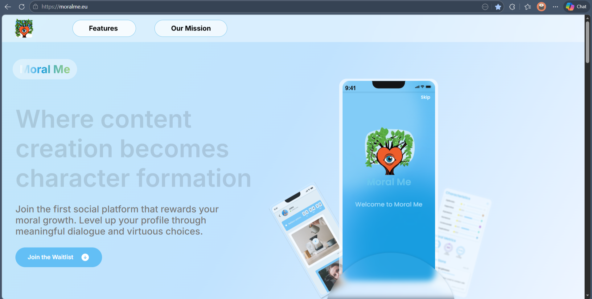 Moral Me before redesign