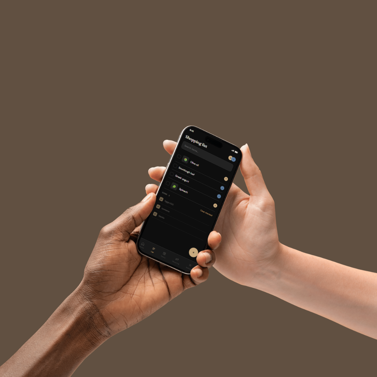 Pantry mobil app mockup