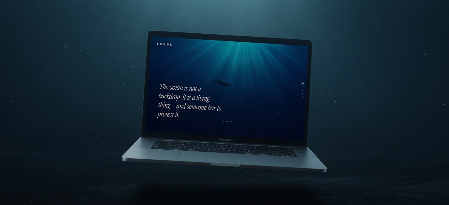 Ondine landing page mockup