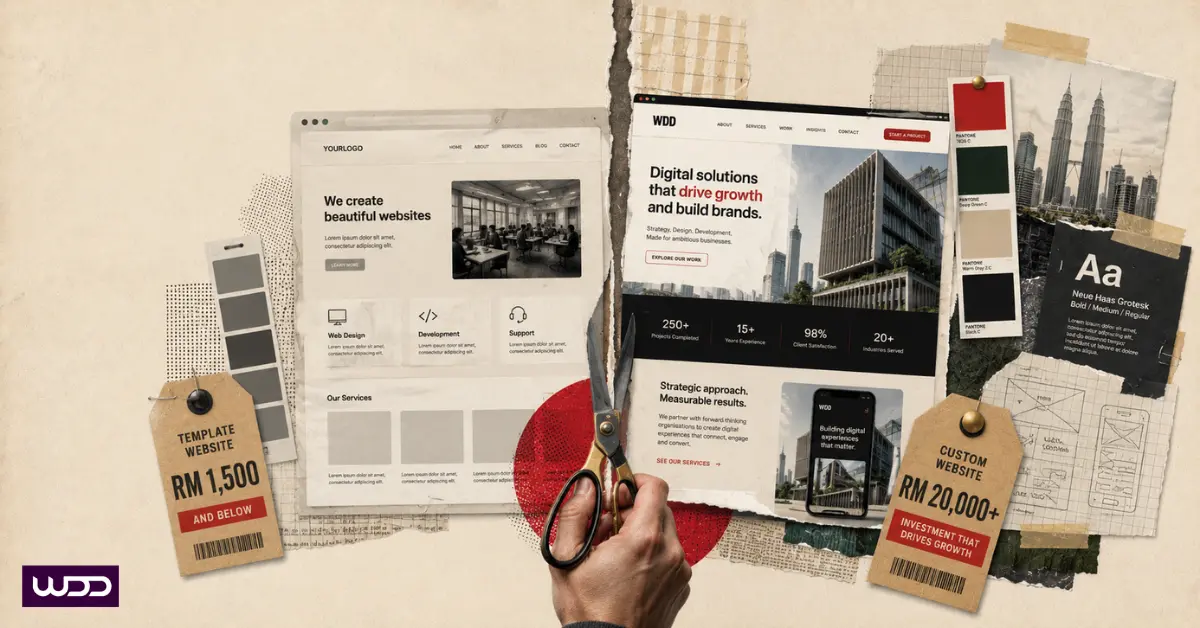 Comparing web design price in Malaysia for template versus custom website builds