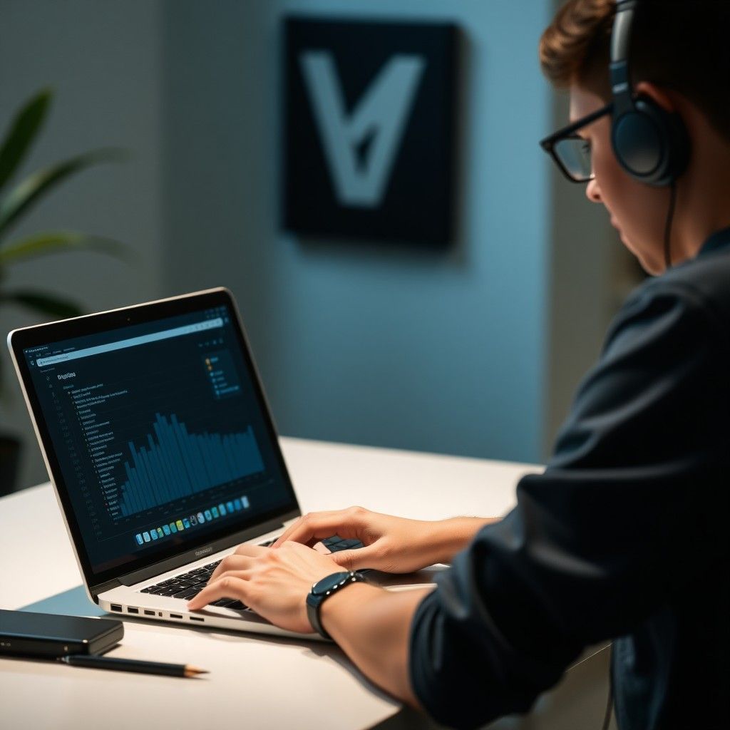 A person attending an online training session on a laptop.