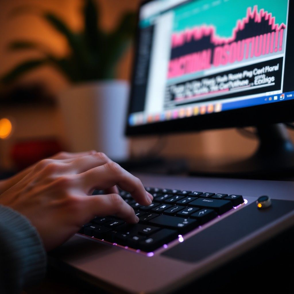 Person typing on a keyboard