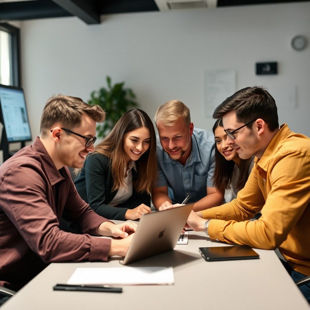 People collaborating on a website design