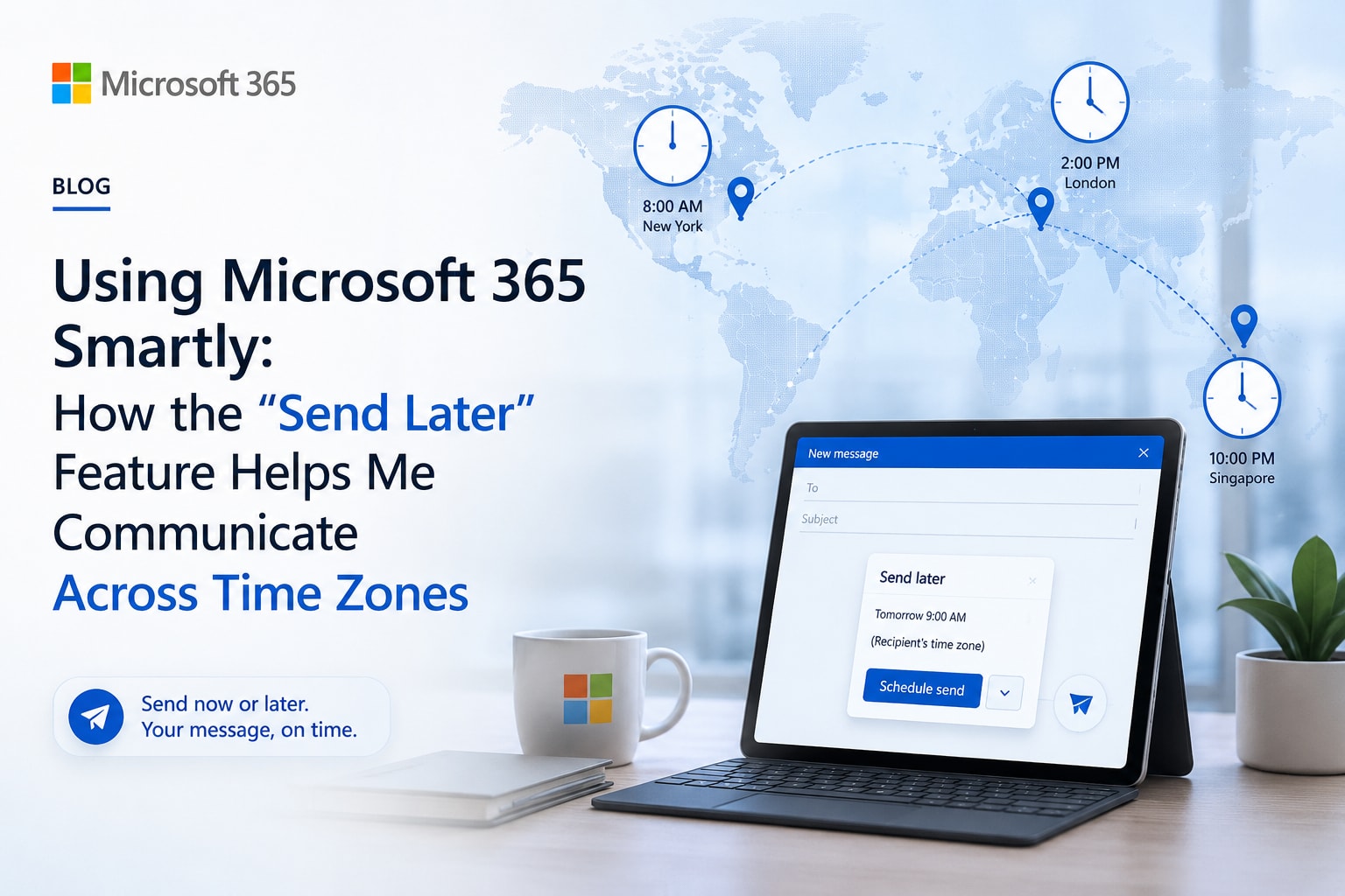 Using Microsoft 365 Smartly: How the “Send Later” Feature Helps Me Communicate Across Time Zones