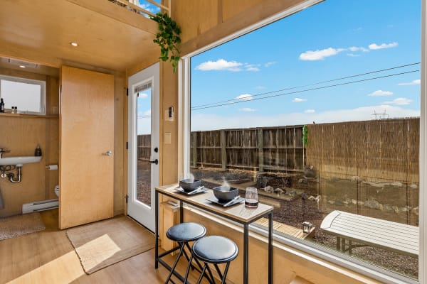 Kitchen with scenic lookout window
