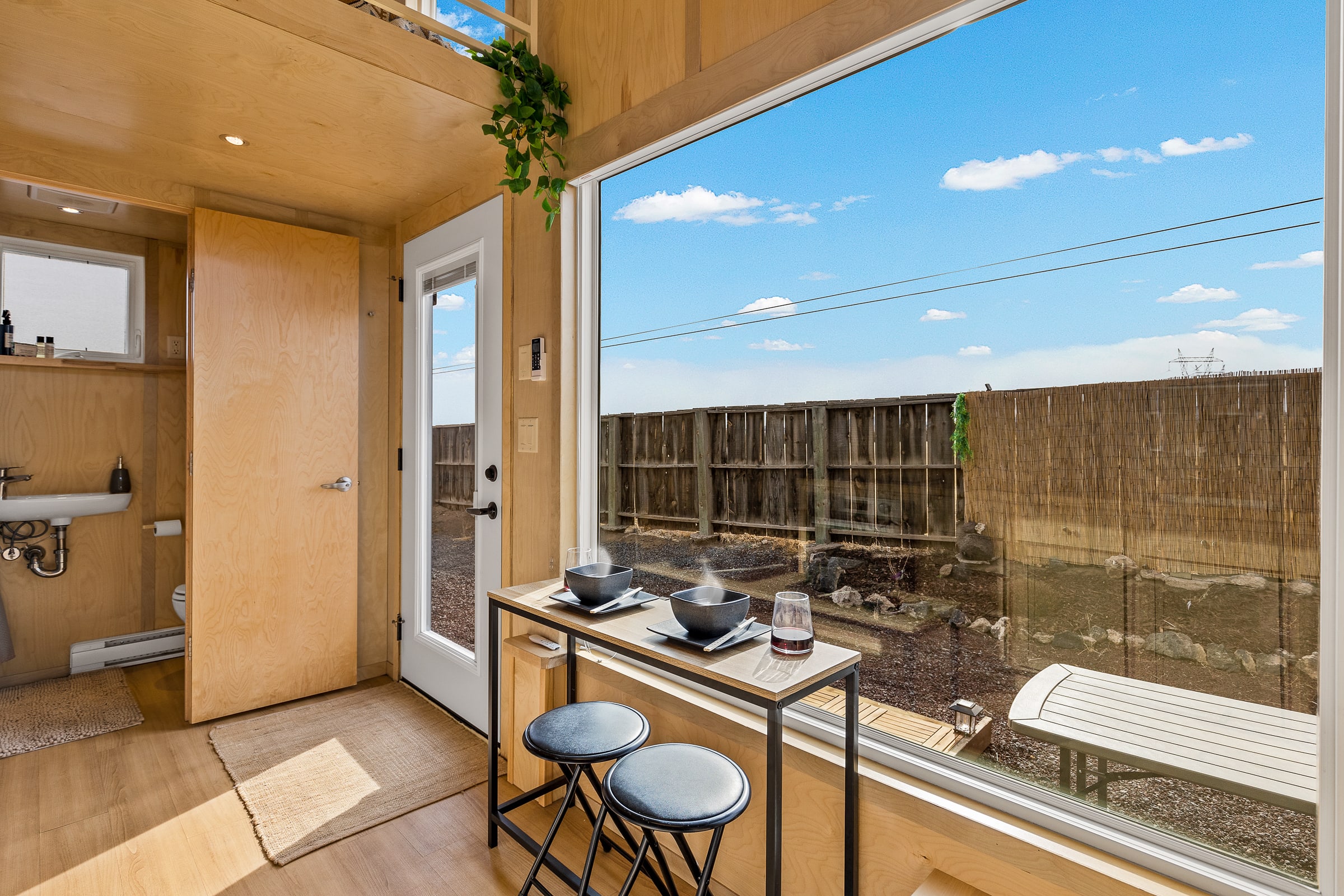 Kitchen with scenic lookout window