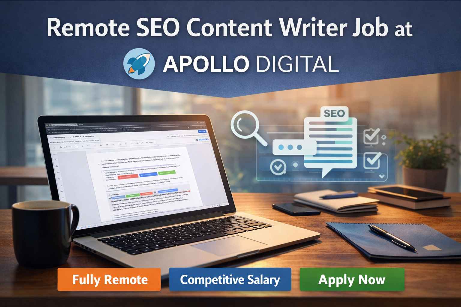 Apollo Digital SEO Content Writer Job - Fully Remote