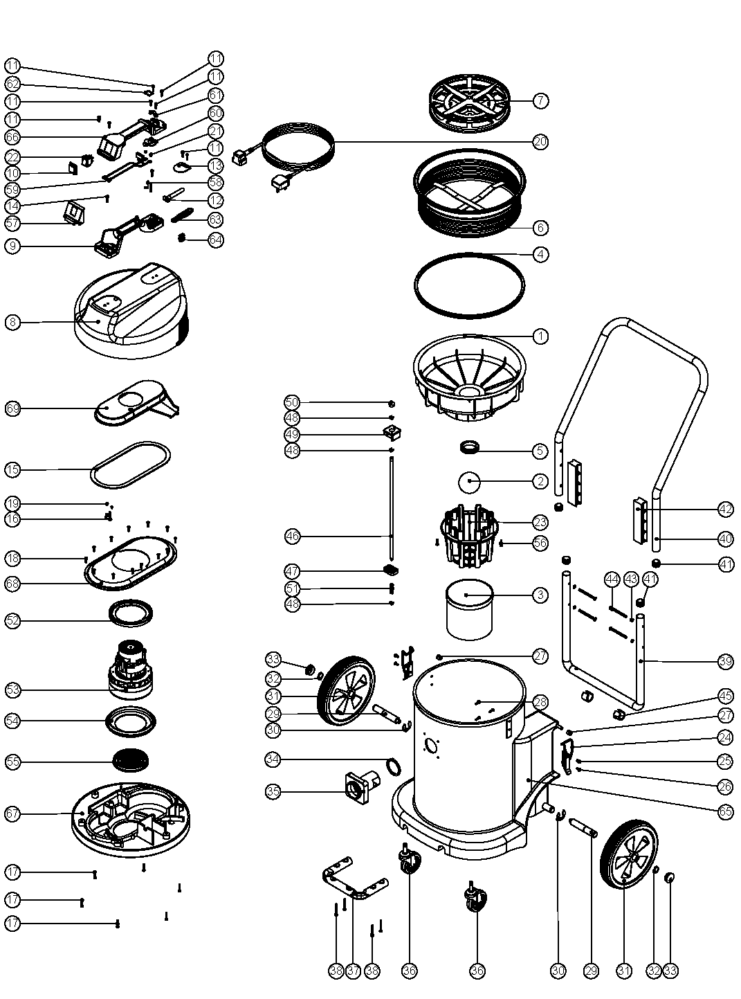 Stanley SXVC20PE Type Vacuum Cleaner Spare Parts ubicaciondepersonas