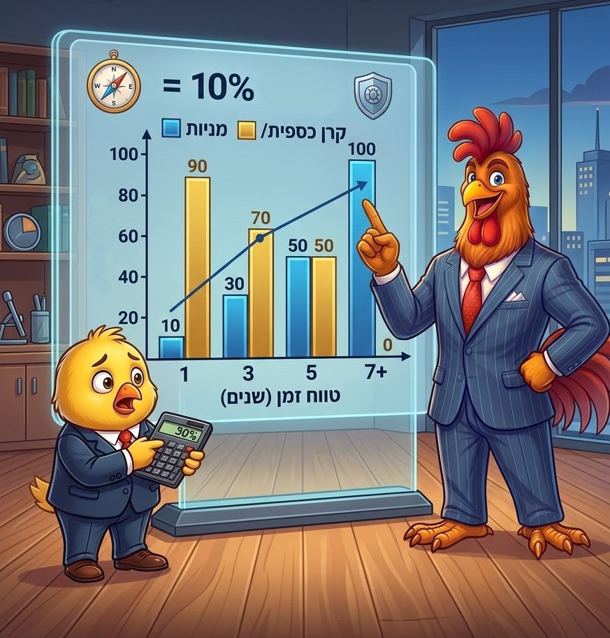 כלל האצבע - 10% מניות לכל שנה