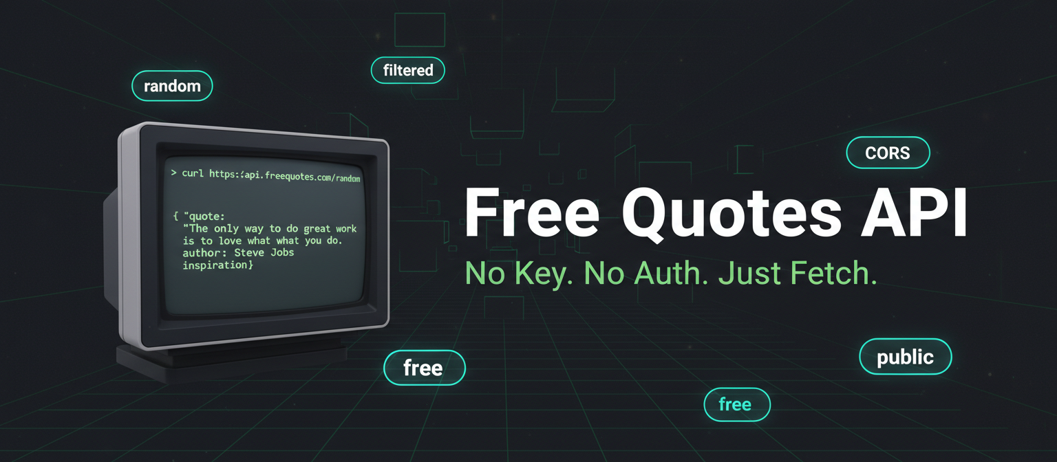 The free quotes api blog banner