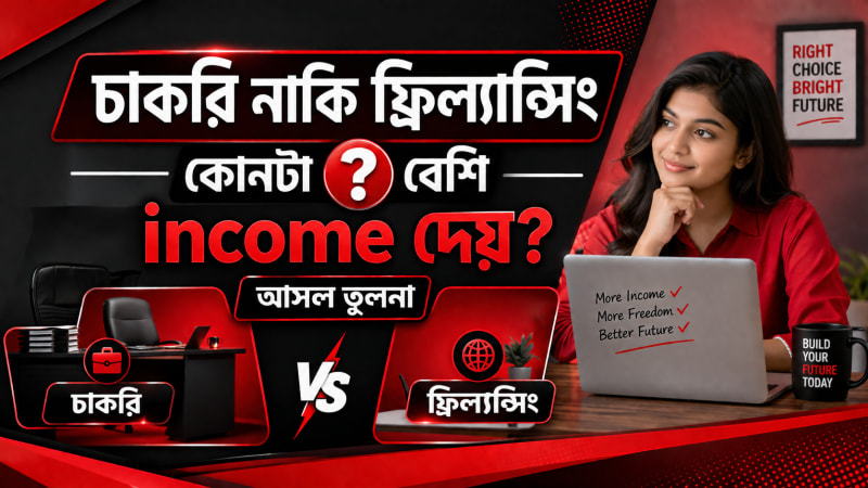 চাকরি নাকি ফ্রিল্যান্সিং — কোনটা বেশি income দেয়? আসল তুলনা
