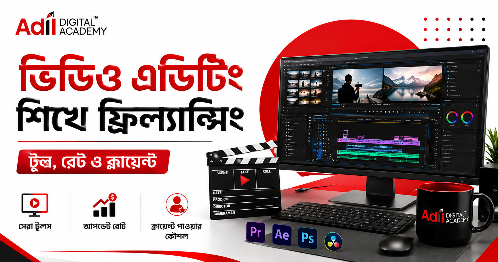 ভিডিও এডিটিং শিখে ফ্রিল্যান্সিং — টুল, রেট ও ক্লায়েন্ট
