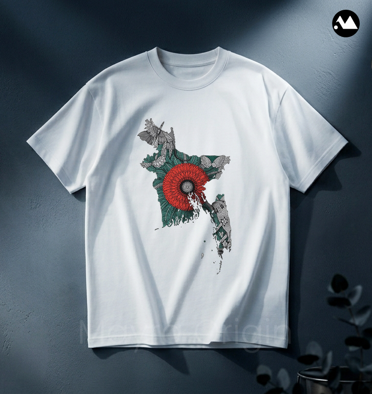 Bangladesh Map Drop Shoulder T-shirt