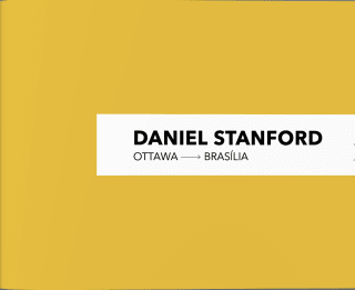 Exchanging Glances — Olhares Cruzados photobook cover · Daniel Stanford · Ottawa → Brasília