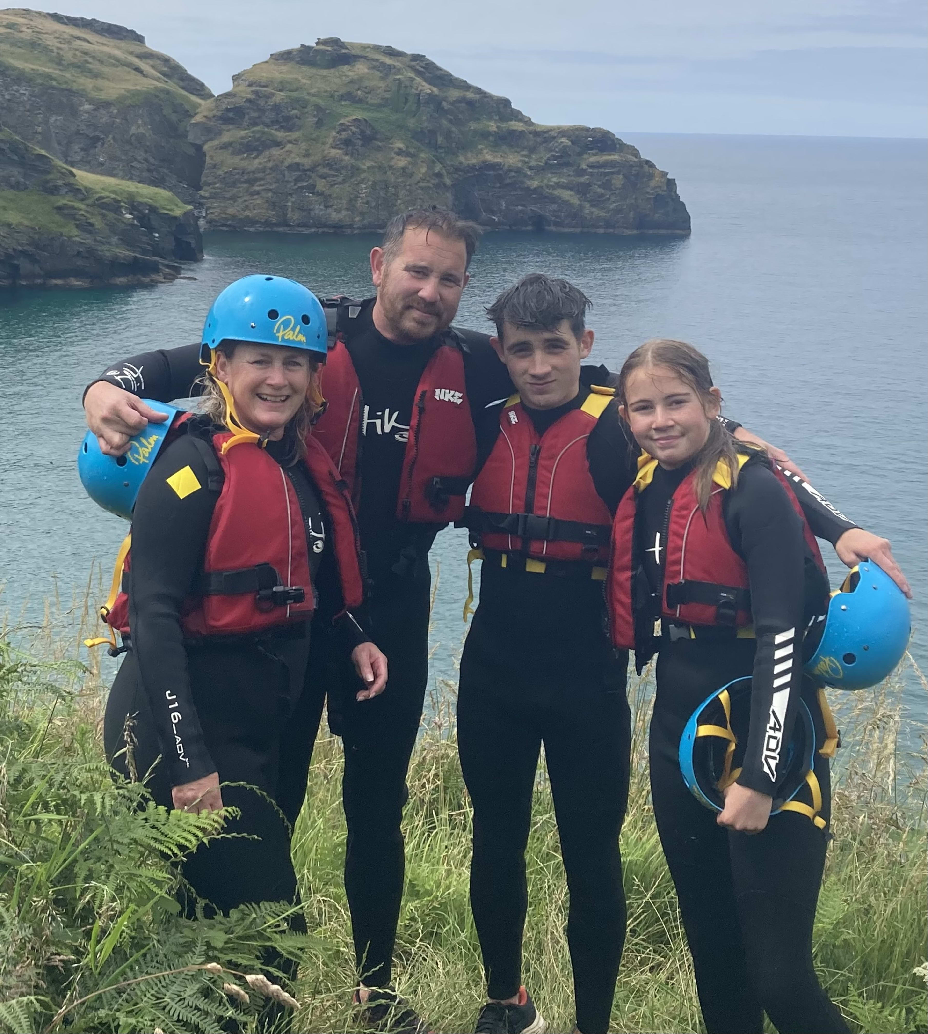Drake family coasteering