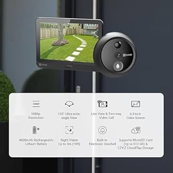 كاميرا وجرس للباب بدون أسلاك EZVIZ HP4 بديل العين السحرية product photo 3