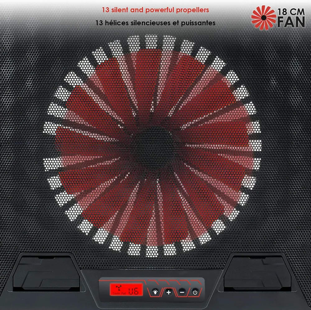 GigaMax Plus 2040 Laptop Cooling Fan, 1 Fan, Support Up to 17.3 Inch, LED Lighting, 6 Speeds, product photo 4