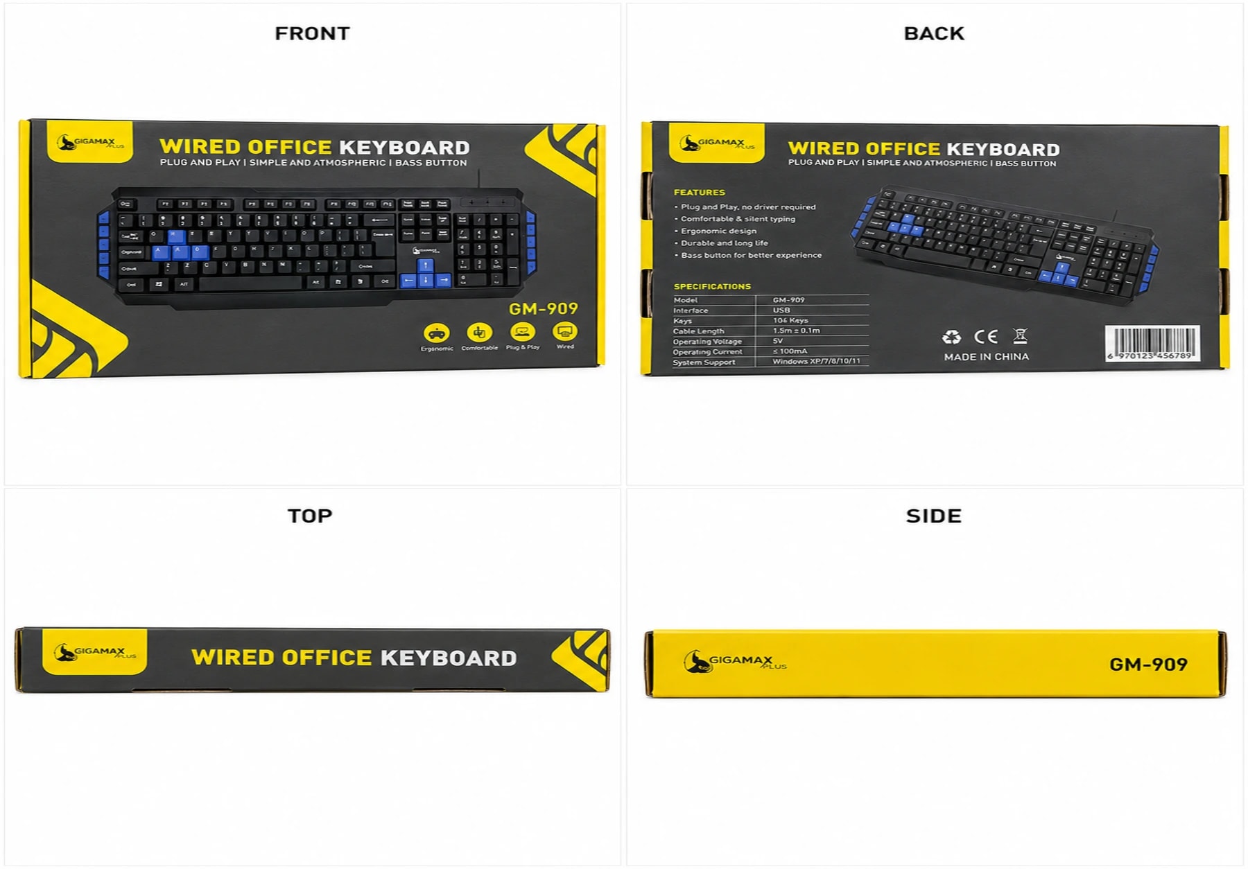 USB KEYBOARD GM-909 product photo 1