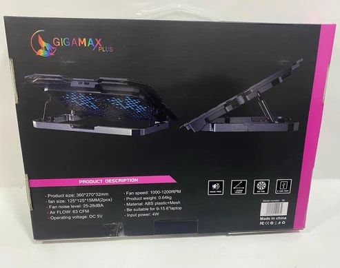Laptop Cooling Pad Gigamax Plus 99 لوحة تبريد اللاب توب جيجا ماكس بلس product photo 1