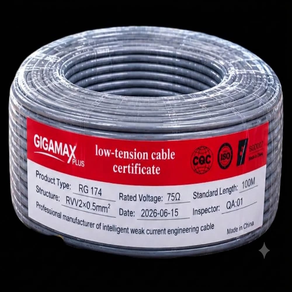 سلك كاميرات مراقبة RG174 باور وشيلد جيجا ماكس بلس - 100M | GIGAMAX PLUS RG 174 Cable product photo 1