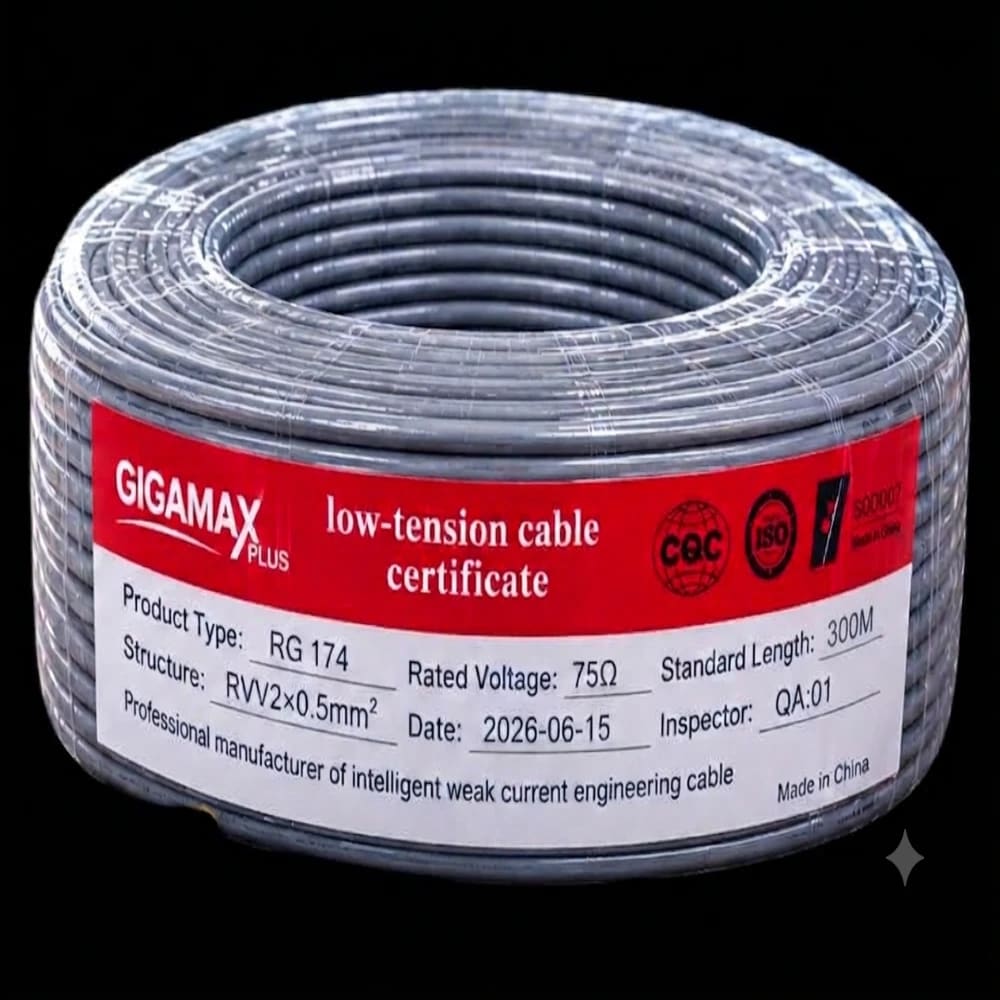 ​سلك كاميرات مراقبة RG174 باور وشيلد جيجا ماكس بلس - 300M | GIGAMAX PLUS RG 174 Cable product photo 1