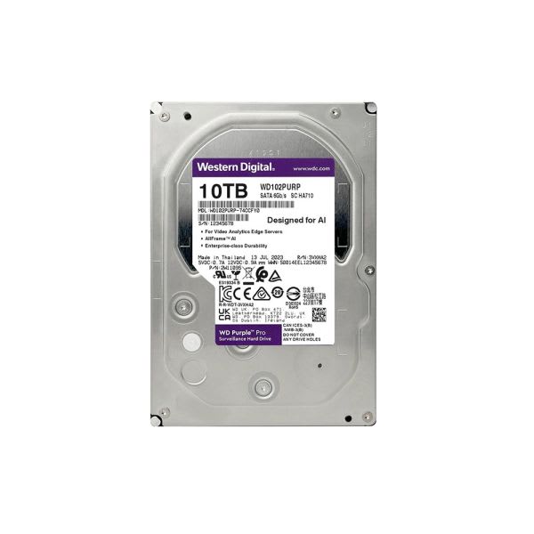 هارد ديسك 10 تيرا Western Digital WD Purple Pro WD102PURP10 تيرابايت 3.5 بوصة SATA 7200 دورة/دقيقة للمراقبة product photo 1