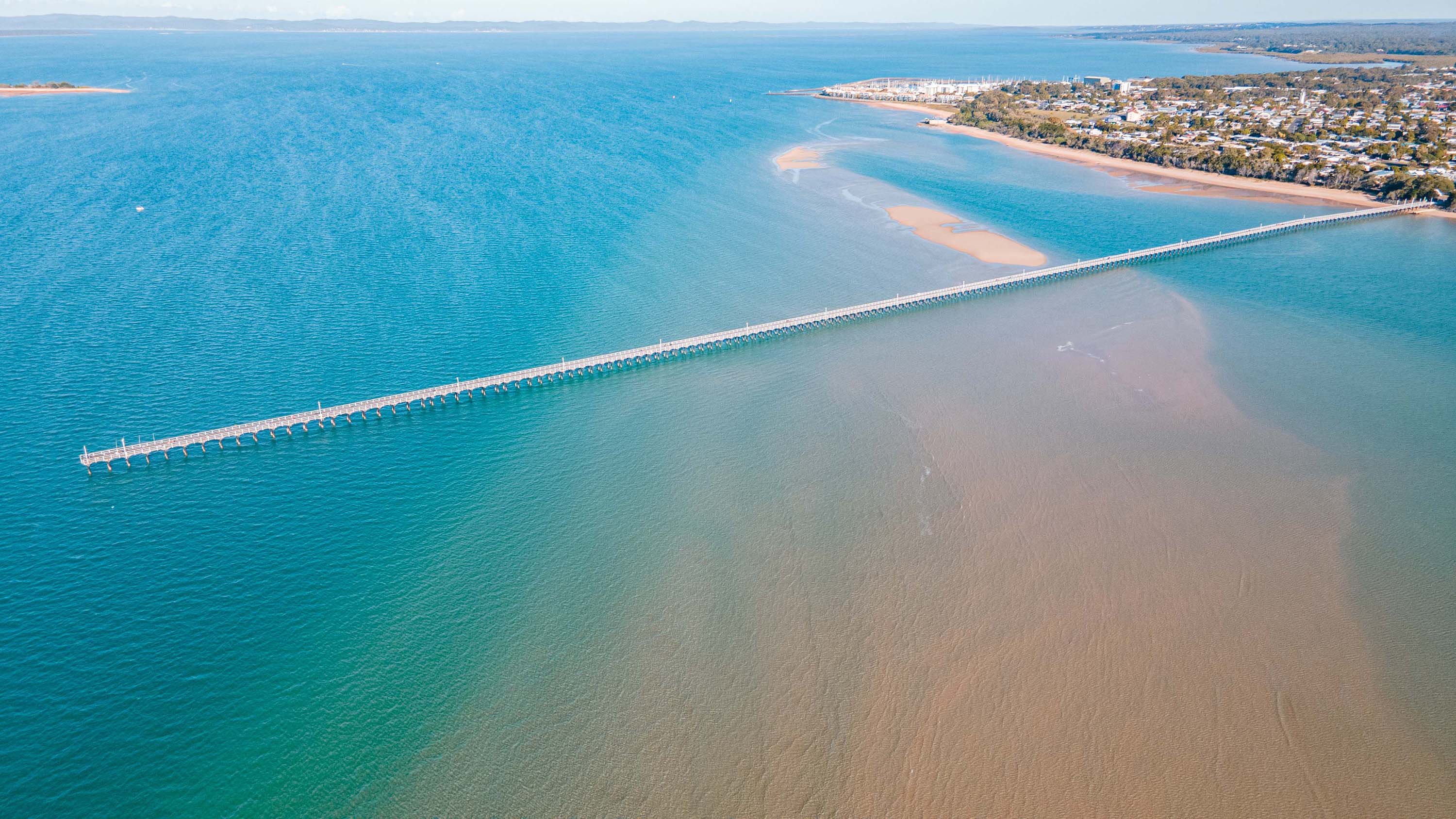 Aerial view of Urangan Pier, Hervey Bay